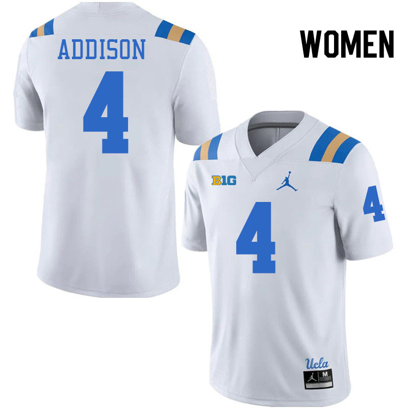 Women #4 Bryan Addison Big 10 Conference College Football Jerseys Stitched-White